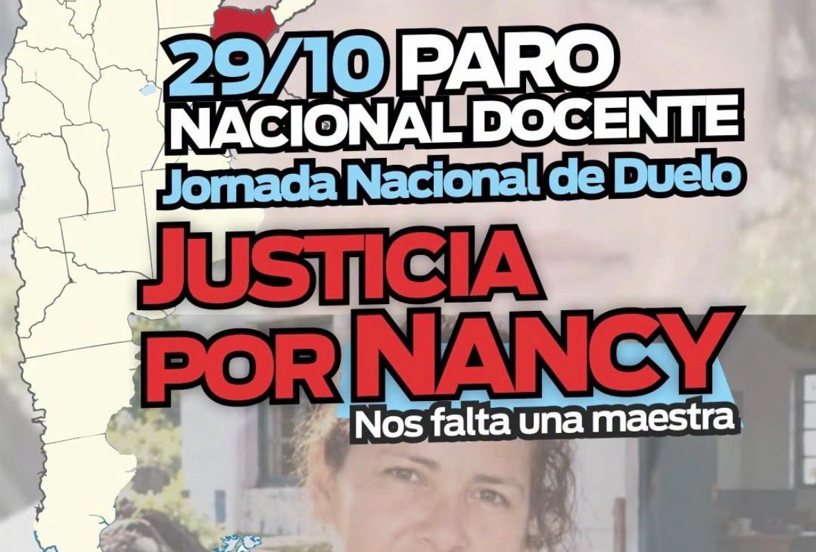 Pedido de justicia: Tras el femicidio de Nancy Godoy, UTELPa se suma al paro nacional docente